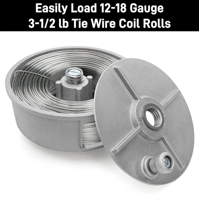 Alt view image 3 of 7 - Tie Wire Reel, 6.25" Light Weight Aluminum Coil Holder Wheel, Rope Reel with Built-in Rewind Knob & Belt Loops, Tie Wire Dispenser for Iron Rebar Worker, Compatible with 12-18 Gauge Wires