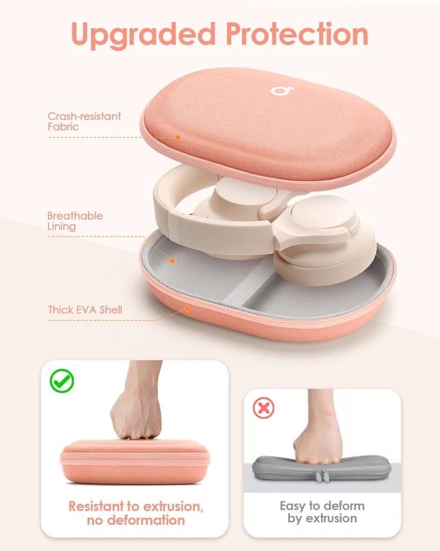 Alt view image 3 of 5 - Headphone Case Hard for Bose QuietComfort Ultra QC45 QC35 QC25 QC15 QCSE Fits JBL Tune 510BT 720BT/Live 770NC/Soundcore Anker Foldable Over-Ear Headphones, Super-Slim Portable Travel Organizer Bag