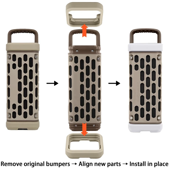 Alt view image 4 of 7 - for Turtlebox Ranger Bumpers, Protective Snap-On Covers, White Premium Soft Silicone Material, Shock Cushioning, Enhanced Grip, Long-Lasting Performance