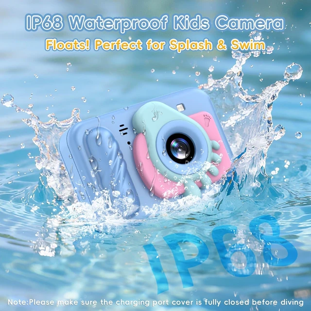 Alt view image 2 of 7 - Underwater Camera for Kids - IP68 Waterproof Camera, 48MP Dual Lens, 1080P Video Recording, Toddler Camera for Pool & Beach, Ideal Christmas Birthday Gifts for Boys Girls Age 3-12 (Sky Blue)