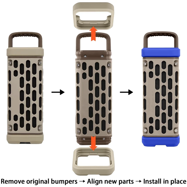 Alt view image 4 of 7 - for Turtlebox Ranger Bumpers, Protective Snap-On Covers, Blue Premium Soft Silicone Material, Shock Cushioning, Enhanced Grip, Long-Lasting Performance
