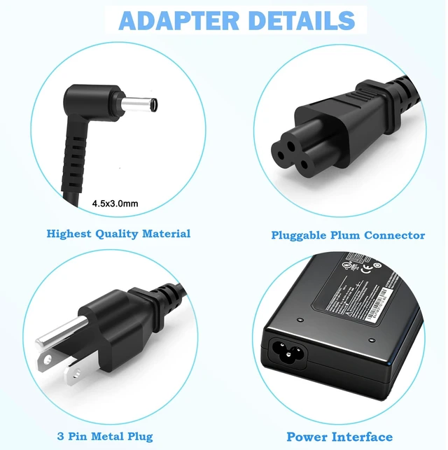 Alt view image 3 of 6 - 120W 6A Charger for Chicony A17-120P2A MSI Thin 15 A15 B13VE B13UC B13VF Compatible with MSI GF63 Thin 10SC 11SC 11UC Cyborg 15 A13V A13VF A13VE A12V A12VF Adapter Supply Power Cord 4.5*3.0mm
