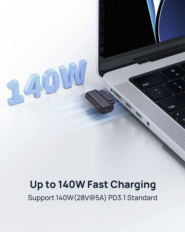 Alt view image 2 of 6 - 140W PD Quick Charge USB C to Magnetic 3 Adapter, Compatible with Magsafe 3 with LED Indicator Light for MacBook Pro 2024/2023/2021 (M1/M2/M3/M4), MacBook Air 2022/2024(M3/M2), Gray