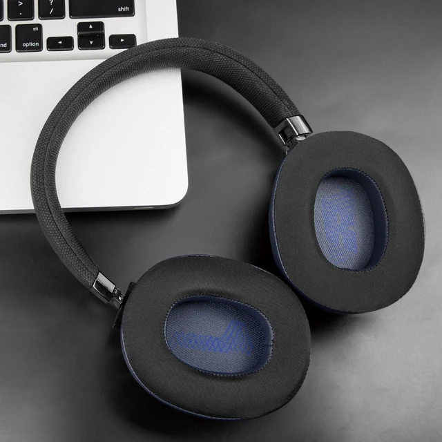 Alt view image 3 of 7 - Cooling Gel Replacement Ear Pads for JBL E65BTNC/Live 650BTNC/Live 770NC/Live 660NC/Duet NC Over-Ear Headphones, Earpads Cushions with Noise Isolation Foam - Navy Blue
