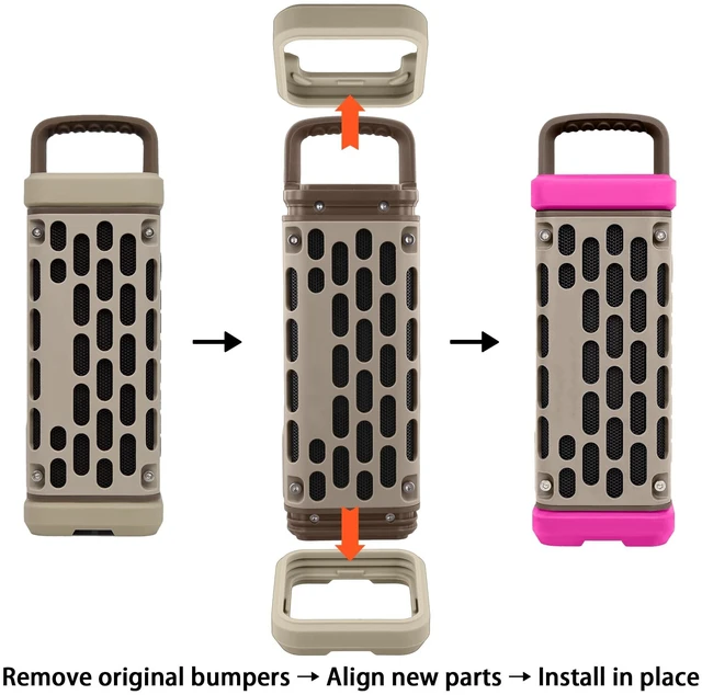 Alt view image 4 of 7 - for Turtlebox Ranger Bumpers, Protective Snap-On Covers, Rose Red Premium Soft Silicone Material, Shock Cushioning, Enhanced Grip, Long-Lasting Performance