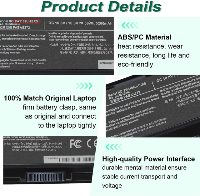 Alt view image 4 of 7 - PA5109U-1BRS PABAS272 Battery for Toshiba Satellite S75-B C75 C75D-B C75D-C C55 C75D-B7100 C75D-B7304 C75D-A7223 L75-B7150 L75D-A7284 S75-A7334 C55D-A5381 C55-A5135 C55-A5172 PA5110U-1BRS PA5108U-1BRS