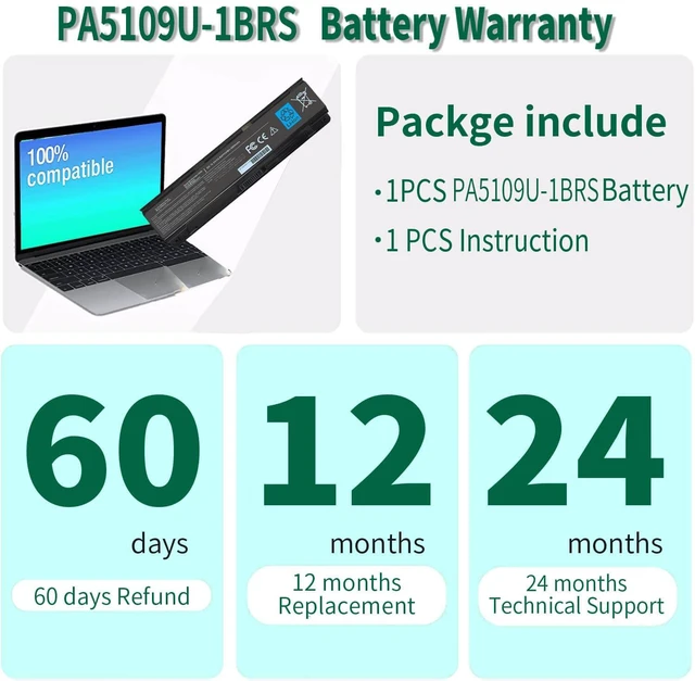 Alt view image 5 of 7 - PA5109U-1BRS PABAS272 Battery for Toshiba Satellite S75-B C75 C75D-B C75D-C C55 C75D-B7100 C75D-B7304 C75D-A7223 L75-B7150 L75D-A7284 S75-A7334 C55D-A5381 C55-A5135 C55-A5172 PA5110U-1BRS PA5108U-1BRS