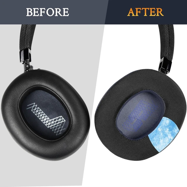 Alt view image 4 of 7 - Cooling Gel Replacement Ear Pads for JBL E65BTNC/Live 650BTNC/Live 770NC/Live 660NC/Duet NC Over-Ear Headphones, Earpads Cushions with Noise Isolation Foam - Navy Blue
