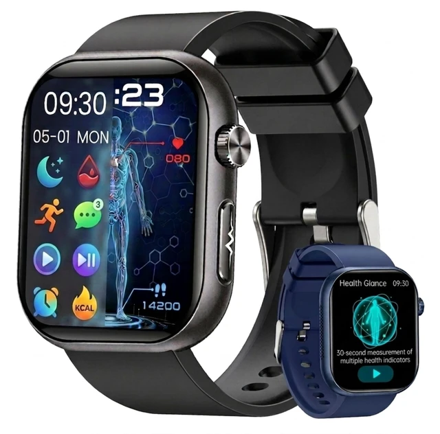 Main image of Smart Watch for Men Women,1.96" HD AMOLED Fitness Watch Tracker with 2 Band 20 Day+Battery Life/Heart Rate SpO2 Sleep Monitor,/140+Sport Modes/Bluetooth Call,/IP68 Waterproof/ Android iOS