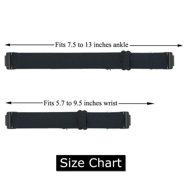 Alt view image 2 of 5 - 2-Pack Adjustable Elastic Bands, Wrist and Ankle bands with Tri-glide Slider for Fitbit Inspire 2/1/HR, Stretchy Band for Men and Women (Black, Medium)