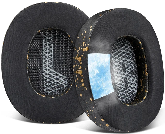 Main image of Cooling Gel Replacement Ear Pads for JBL E65BTNC/Live 650BTNC/Live 770NC/Live 660NC/Duet NC Over-Ear Headphones, Earpads Cushions with Noise Isolation Foam - Black Gold