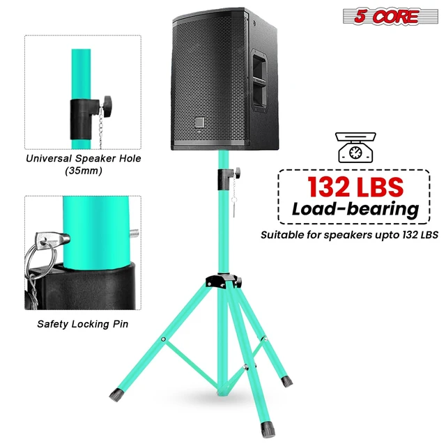 Alt view image 3 of 7 - 5Core Speaker Stands Pair PA DJ Tripod Heavy Duty w 35mm Mount Insert Adjustable Universal Large Tall 31 to 54 Inch Stand w Safety Pin and Knob Tension Locking for Stage Studio