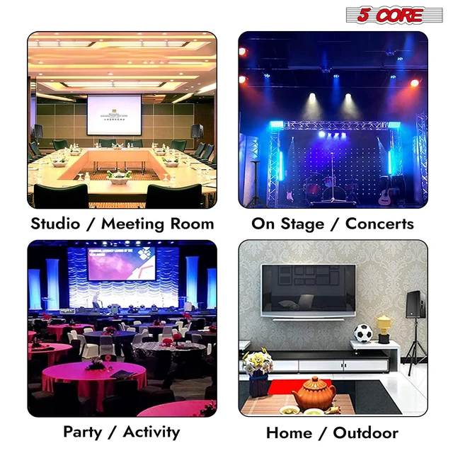 Alt view image 7 of 7 - 5Core Speaker Stands Pair PA DJ Tripod Heavy Duty w 35mm Mount Insert Adjustable Universal Large Tall 31 to 54 Inch Stand w Safety Pin and Knob Tension Locking for Stage Studio