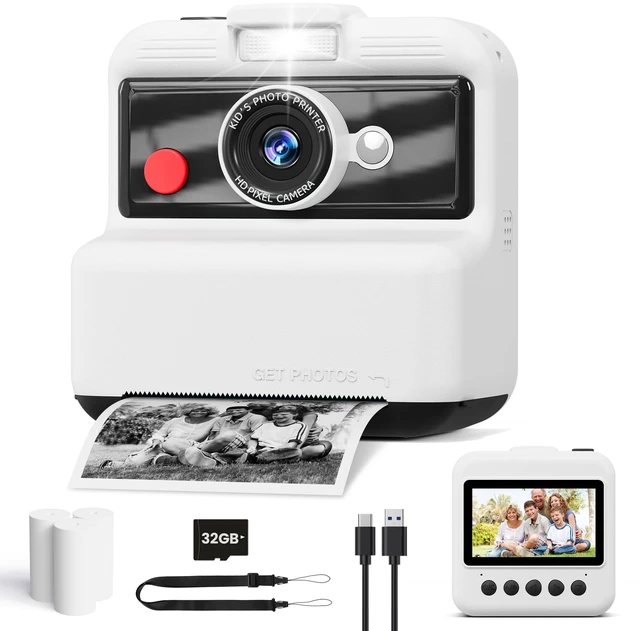 Main image of Kids Camera Instant Print, 3.0'' Screen 48MP Kids Digital Camera Includes 32GB Card & 3 Rolls Print Paper, 7 Print Densities, Christmas Birthday Gifts for Children 3 4 5 6 7 8 9 10 Years Old