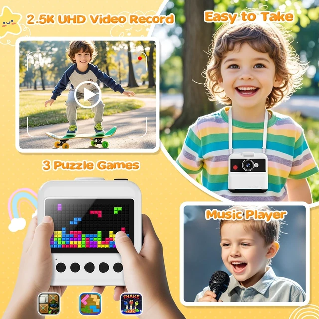 Alt view image 5 of 7 - Kids Camera Instant Print, 3.0'' Screen 48MP Kids Digital Camera Includes 32GB Card & 3 Rolls Print Paper, 7 Print Densities, Christmas Birthday Gifts for Children 3 4 5 6 7 8 9 10 Years Old