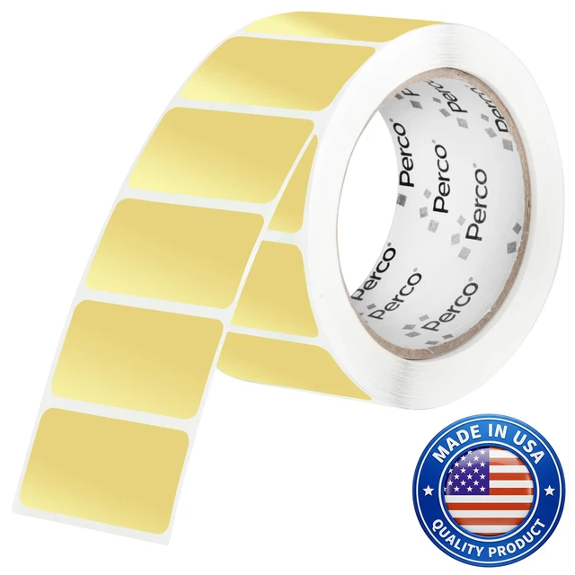 Main image of Metallic Gold 1x2 Inch Sticker Labels with Perforation for Easy Tear-Off 500 Stickers Per Roll Strong Adhesion, VIP, Gift & Premium Product Identification Labels Made in USA