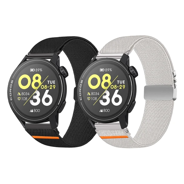 Alt view image 2 of 7 - Nylon Bands 22mm Compatible with COROS PACE 3/APEX 4 42mm/APEX Pro/APEX 2 Pro/APEX 46mm/PACE Pro Adjustable Sport Replacement Straps for Women Men