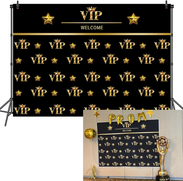 Main image of VIP Red Carpet Backdrop 10x8ft Gala Party Event Photo Booth Luxury Decor VIP red carpet backdrop, perfect for birthday, gala, photo booth, party events. Durable vinyl HD print, easy hang