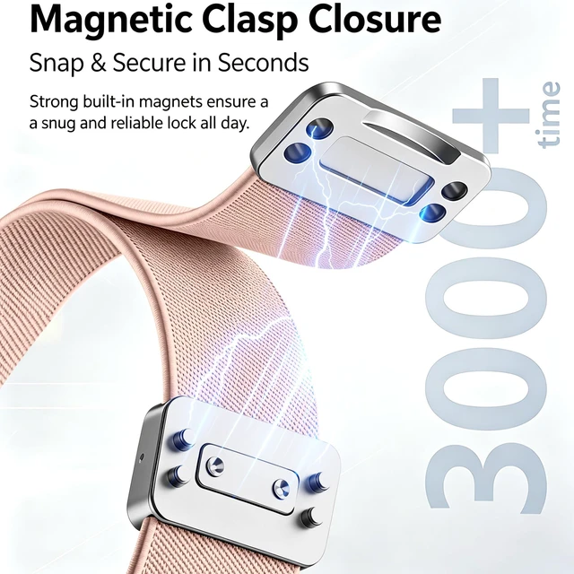 Alt view image 4 of 7 - Magnetic Sport Nylon Band Compatible with Google Fitbit Air Active Band Magnetic Clasp Soft Stretchy Nylon Band for Women MenAdjustable Breathable Wristband Ultra-thin & Lightweight Replacement