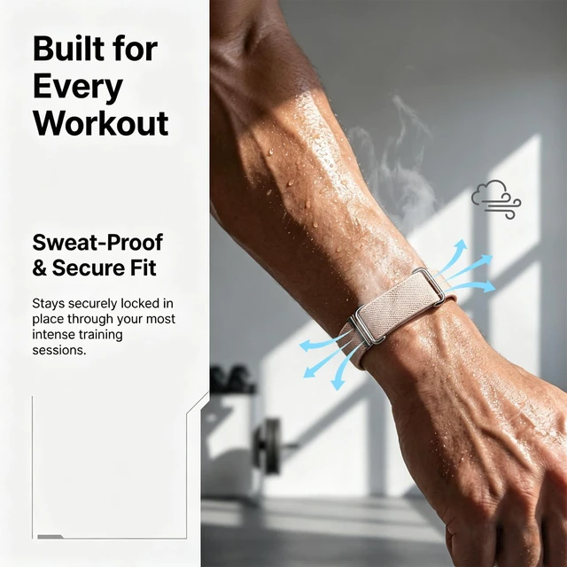 Alt view image 6 of 7 - Magnetic Sport Nylon Band Compatible with Google Fitbit Air Active Band Magnetic Clasp Soft Stretchy Nylon Band for Women MenAdjustable Breathable Wristband Ultra-thin & Lightweight Replacement