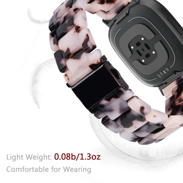 Alt view image 3 of 7 - Resin Band Compatible with Fitbit Versa 4/Versa 3 Bands For Women,Lightweight,Bracelet,Wristband,Replacement,For Fitbit Sense 2/Sense