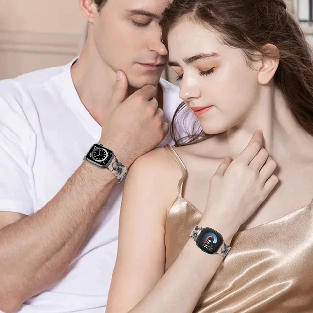 Alt view image 5 of 7 - Resin Band Compatible with Fitbit Versa 4/Versa 3 Bands For Women,Lightweight,Bracelet,Wristband,Replacement,For Fitbit Sense 2/Sense