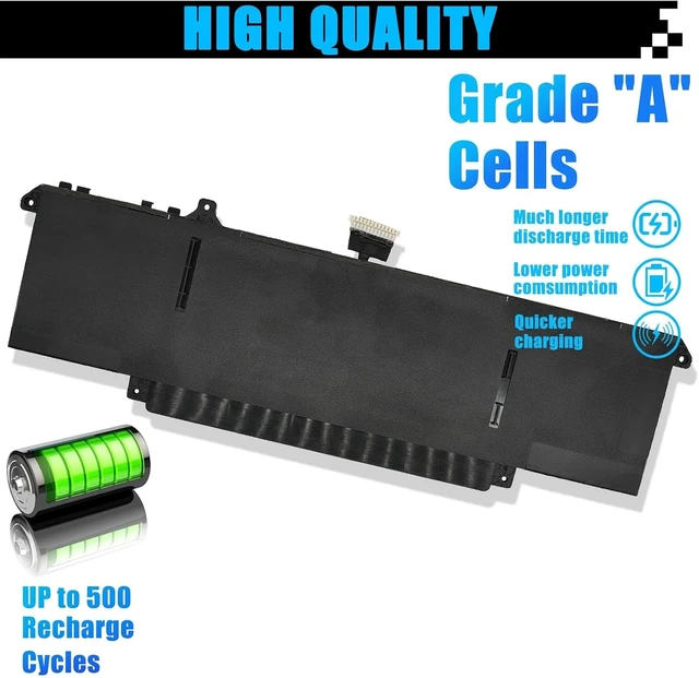 Alt view image 5 of 7 - 72Wh P83V9 Laptop Battery Replacement for Dell Precision 5470 5480 5490 Series Notebook P154G P154G001 P154G002 CDTT2 41CP8/61/60 15.4V 4442mAh 4-Cell
