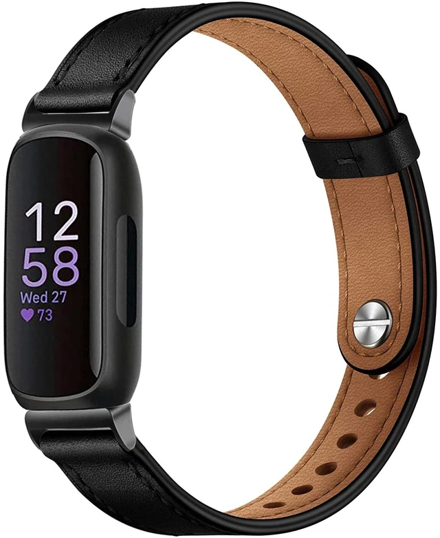 Main image of Leather Band,Black,For Fitbit Inspire 3 for Fitbit Inspire 3/2/1 Bands,Adjustable,Sport,Replacement Straps,for Women & Men