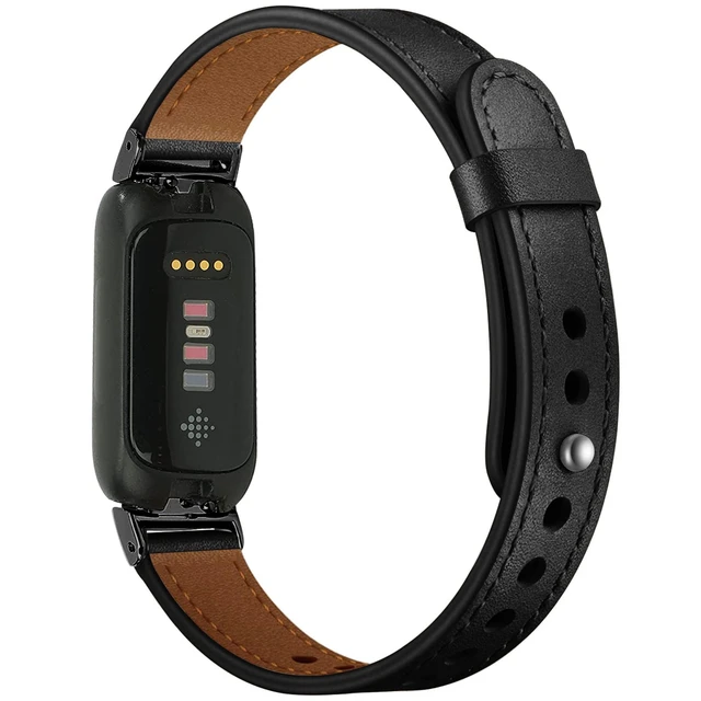 Alt view image 2 of 6 - Leather Band,Black,For Fitbit Inspire 3 for Fitbit Inspire 3/2/1 Bands,Adjustable,Sport,Replacement Straps,for Women & Men