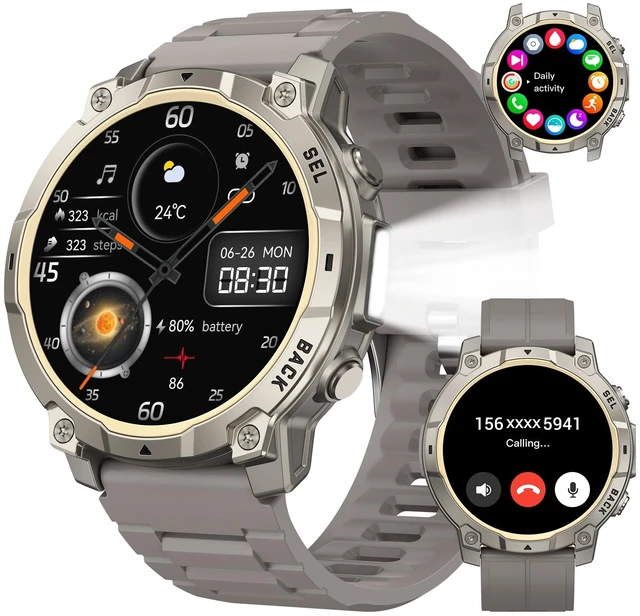 Main image of Smart Watch for Men Fitness Tracker: Military Make Answer Call LED Digital Mens Watches Waterproof Smartwatch Android Phone iPhone Samsung Compatible Sleep SpO2 Heart Rate Monitor Step Pedometer
