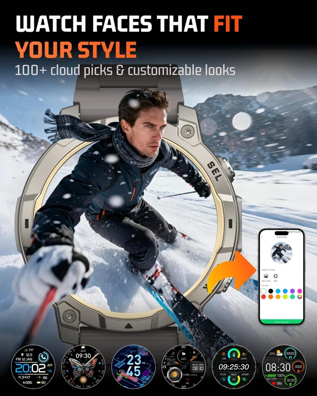 Alt view image 7 of 7 - Smart Watch for Men Fitness Tracker: Military Make Answer Call LED Digital Mens Watches Waterproof Smartwatch Android Phone iPhone Samsung Compatible Sleep SpO2 Heart Rate Monitor Step Pedometer