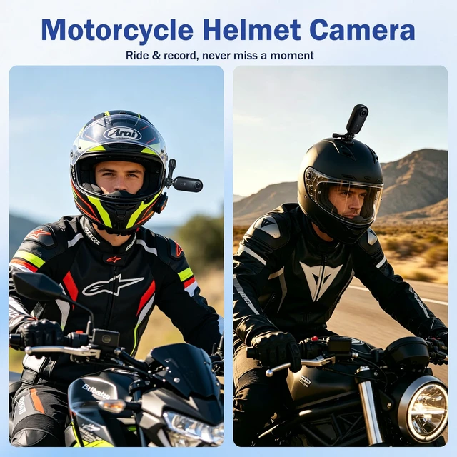 Alt view image 5 of 7 - Mini Action Camera -64G Motorcycle Camera with Cycling Stand&360° Back Clip Thumb Size, Waterproof Case, Magnetic Lanyard Hands-Free POV Recording for Vlogging Travel Workers Cycling Helmet(Black)