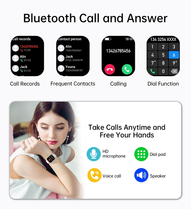 Alt view image 2 of 7 - Smart Watch for Women Men (Answer/Make Call), Fitness Tracker, 1.83" HD Screen with 24-Hour Heart Rate/Sleep Monitor, IP68 Waterproof, 130+ Sports Modes, Smartwatch for Android iOS, White