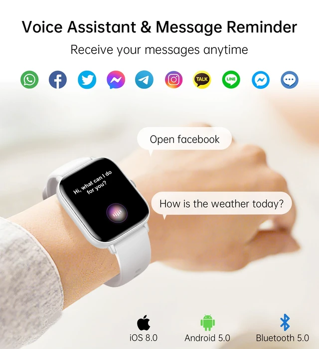 Alt view image 3 of 7 - Smart Watch for Women Men (Answer/Make Call), Fitness Tracker, 1.83" HD Screen with 24-Hour Heart Rate/Sleep Monitor, IP68 Waterproof, 130+ Sports Modes, Smartwatch for Android iOS, White