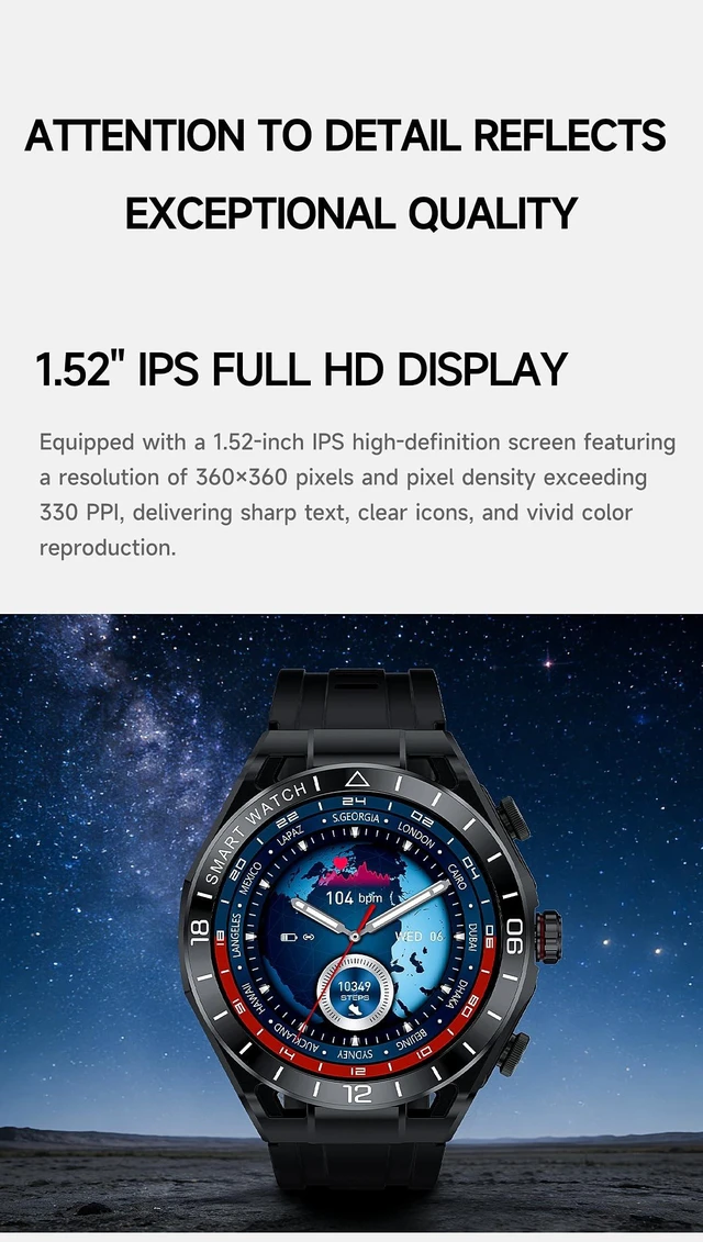 Alt view image 5 of 7 - Smart Watch with Earbuds,Round 1.52'' Touch Screen,Modern Watches for Men Women,Headphones Combo(Answer/Calls),Fitness Tracker with Sleep Monitor, 100+ Sports Modes,for iPhone & Android