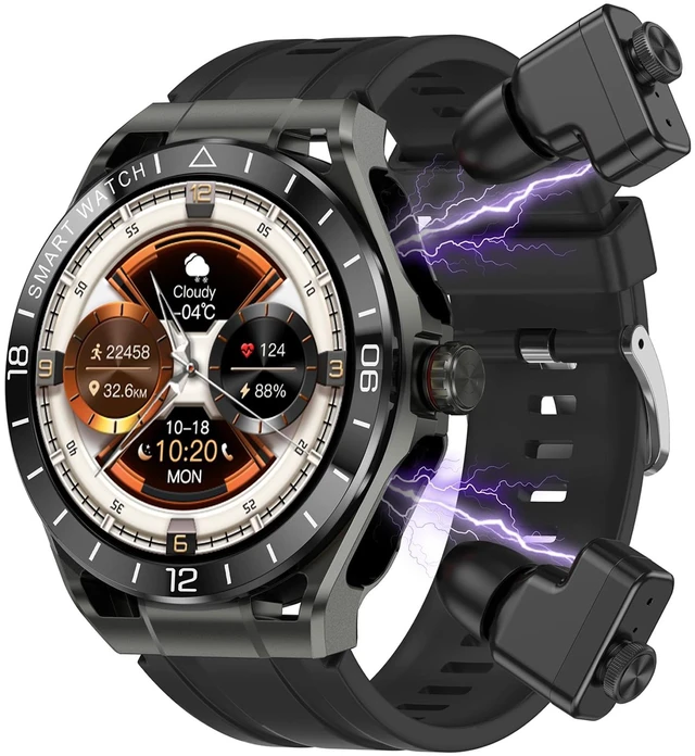 Main image of Smart Watch with Earbuds,Round 1.52'' Touch Screen,Business Watches for Men Women,Headphones Combo(Answer/Calls),Fitness Tracker with Sleep Monitor, 100+ Sports Modes,for iPhone & Android