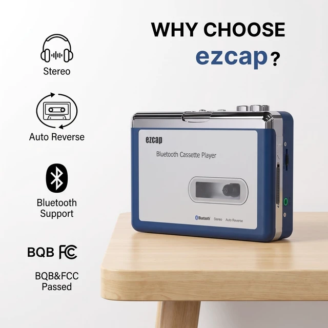 Alt view image 3 of 7 - Bluetooth Cassette Player, Walkman Tape Player with 3.5mm Jack Headphone and Speaker, Auto Reverse Function, USB Power/AA Battery Power