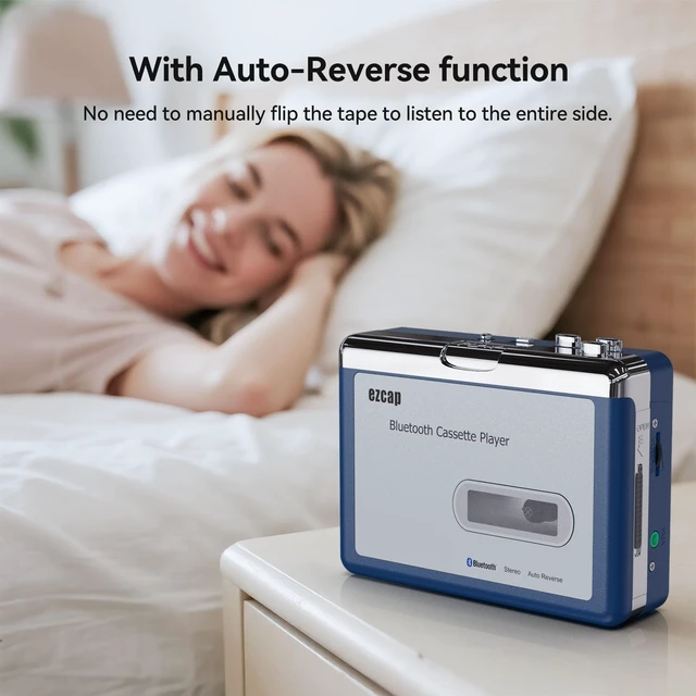Alt view image 6 of 7 - Bluetooth Cassette Player, Walkman Tape Player with 3.5mm Jack Headphone and Speaker, Auto Reverse Function, USB Power/AA Battery Power