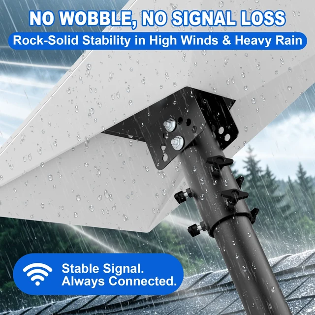 Alt view image 5 of 6 - Starlink Standard 4/4X /Gen 3 Adjustable Pipe Adapter, Fits 1"-2.1" Poles 180°Tilt & 360°Rotate, Wind-Resistant, Optimal Signal, Easy Installation for Homes, Roof, Wall, Backyard, RVs & More