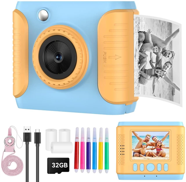 Main image of Kids Instant Print Camera,Christmas Birthday Gifts for Girls and Boys,1080P HD Video Digital Kids Camera with Print Paper&32G Card,Toddler Toy for 3-14 Years Old (Blue)