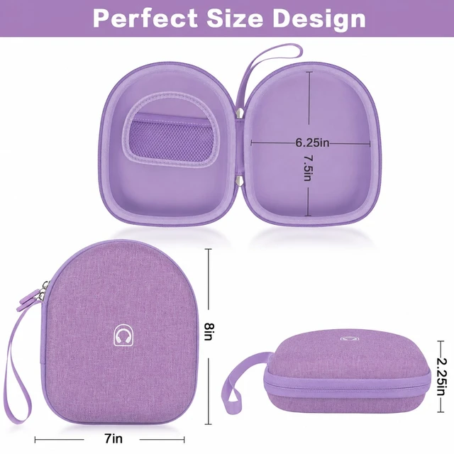 Alt view image 3 of 7 - Hard Shell Headphone Case for Sony WH-CH520 and WH-1000XM4 Cationic Oxford Cloth, Mesh Pocket, for JBL Tune 720BT/510BT, Travel Storage for Gym and Office, Case Only, Beige