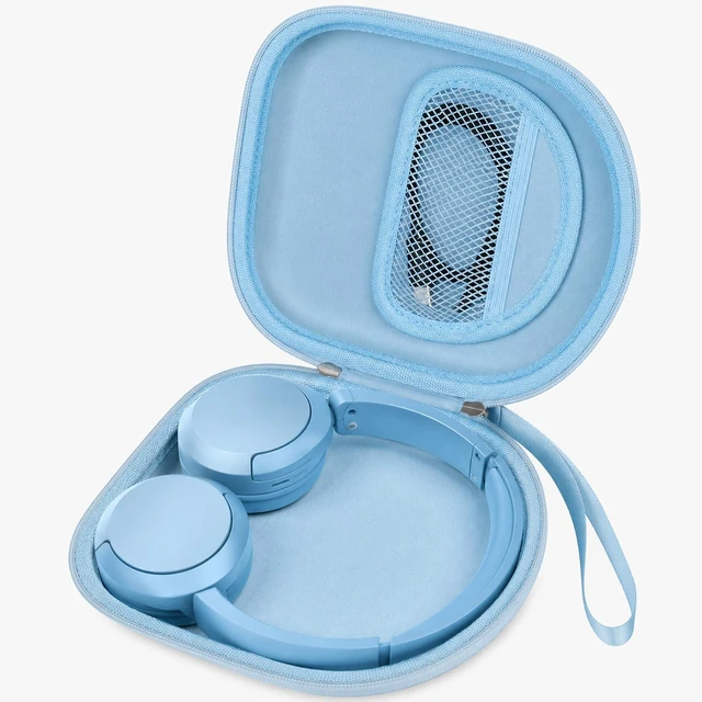 Main image of Hard Shell Headphone Case for Sony WH-CH520 and WH-1000XM4 Cationic Oxford Cloth, Mesh Pocket, for JBL Tune 720BT/510BT, Travel Storage for Gym and Office, Case Only, Beige