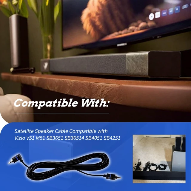 Alt view image 2 of 7 - Blue Satellite Speaker Cable,Plug and Play,24.4 Feet,1Pc Fit for Vizio V51 M51 SB3651 SB36514 SB4051 SB4251 Sound Bar Satellite Speakers (Blue)