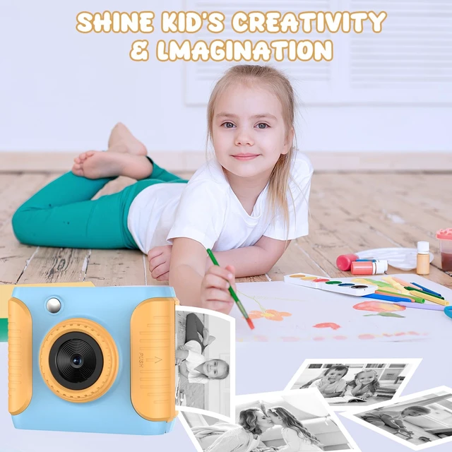 Alt view image 7 of 7 - Kids Instant Print Camera,Christmas Birthday Gifts for Girls and Boys,1080P HD Video Digital Kids Camera with Print Paper&32G Card,Toddler Toy for 3-14 Years Old (Blue)