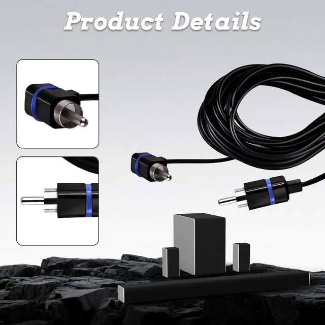 Alt view image 4 of 7 - Blue Satellite Speaker Cable,Plug and Play,24.4 Feet,1Pc Fit for Vizio V51 M51 SB3651 SB36514 SB4051 SB4251 Sound Bar Satellite Speakers (Blue)