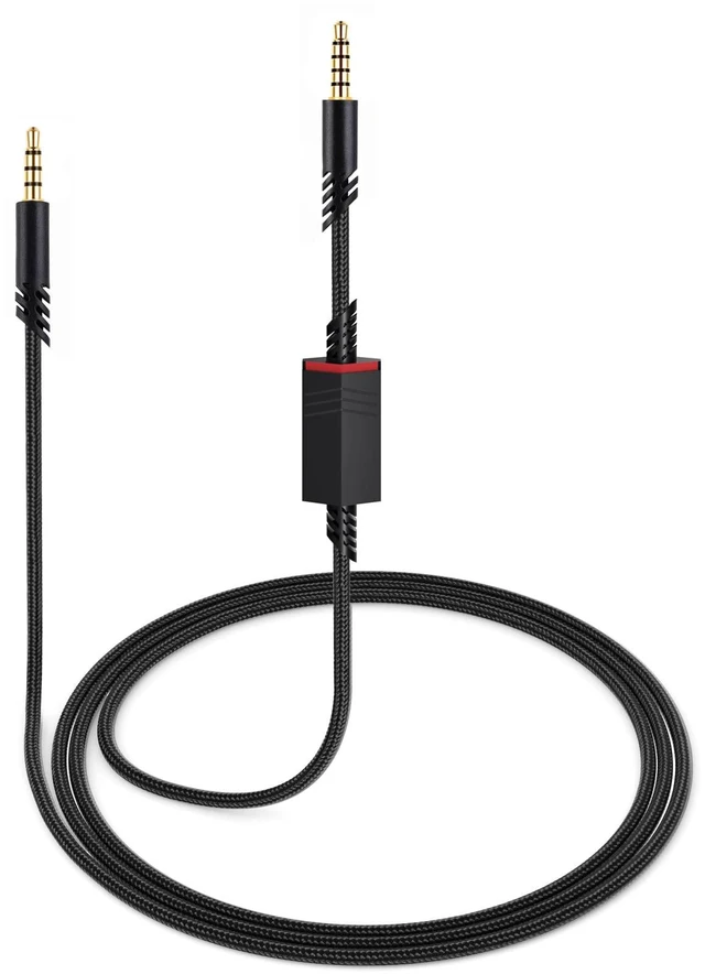 Main image of A40 Cord for Astro A10 A40 TR Headsets with Inline Mic Mute Switch, Black Detachable 3.5mm(1/8") Audio Cable, Braided Nylon, 6ft Long