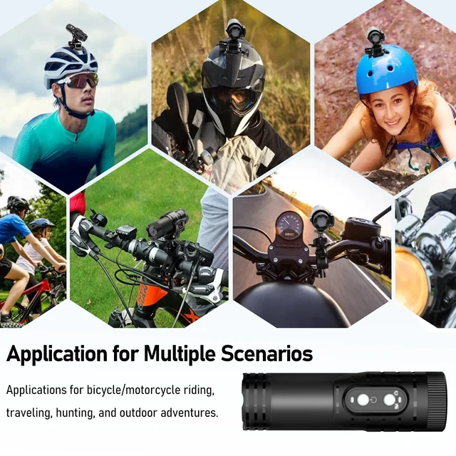 Alt view image 7 of 7 - WiFi Helmet Camera, HD 1080P Bike Motorcycle Helmet Camera, IP66 Waterproof Action Camera for Cars, Bicycle, Motorbike & Sports Helmet (with 64G Card)