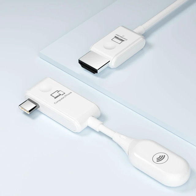 Main image of Wireless USB C to HD Display Adapter Screen Mirror Cast Extend for iPhone 15 16 17 & USB C Equiped Phone Laptop HD Transmitter and Receiver No Setup Real Plug n Play