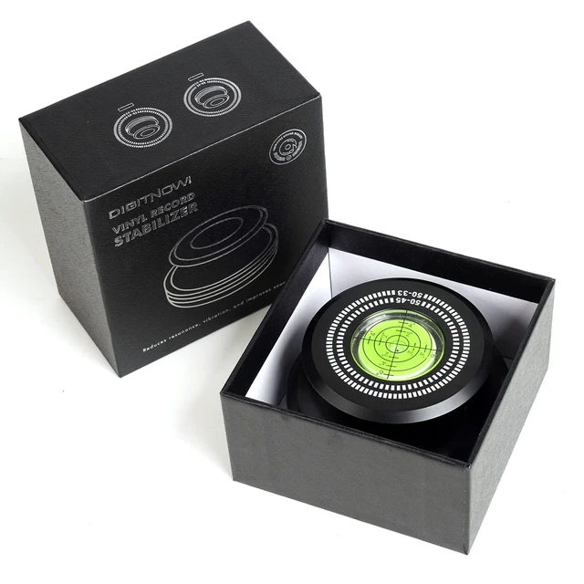 Alt view image 5 of 6 - Record Weight Stabilizer, 50Hz Vinyl Turntable Clamp,378G (13.3 OZ) Record Clamp Phono LP Disc Stabilizer Turntable Disc with Bubble Leveling for Vibration Balanced (Black)