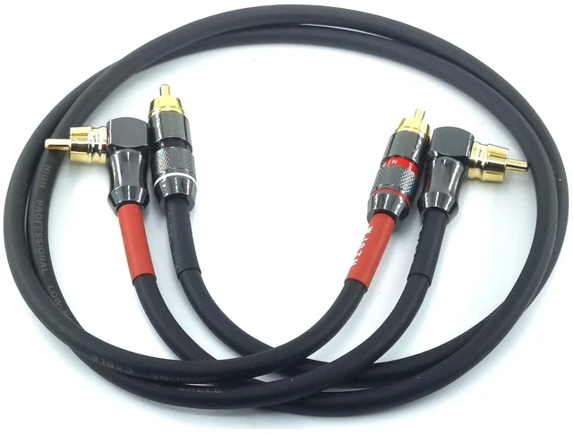 Main image of 055 90 Degree Right Angle RCA Subwoofer Cable Audio Cable RCA Male to Male Audio Video Cord for Subwoofer, HDTV, Amplifiers,Home Theater,Hi-Fi Systems,Subwoofe 2 Pack (2FT)